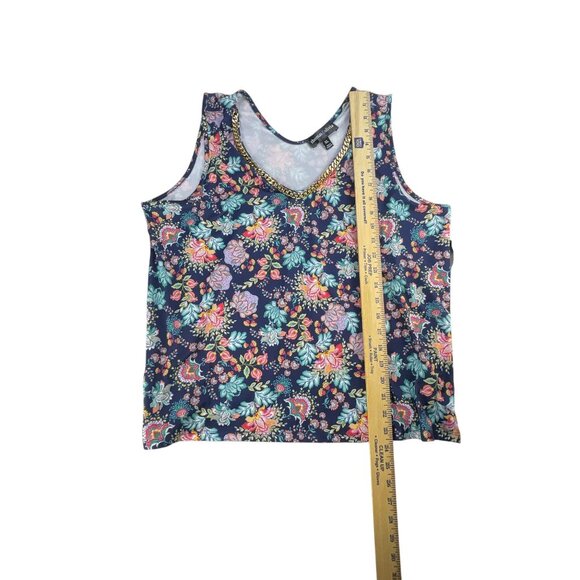 Thomas & Olivia Black Floral Tank Top with Chain Detail Size XL NWT - Picture 6 of 7